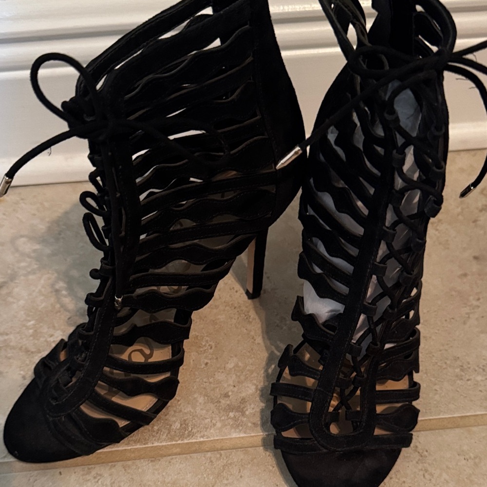 Sam Edelman Black Strappy Heels